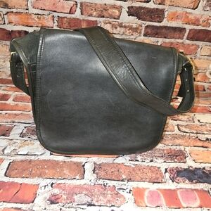 Coach Legacy Front Flap Black Leather Bag